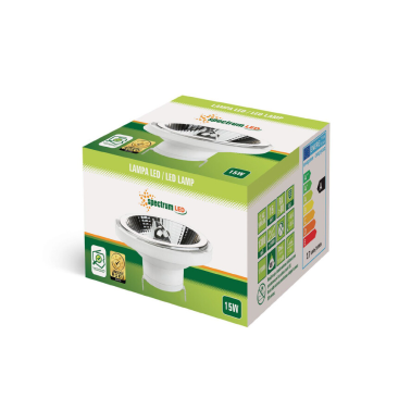 WOJ+14241 LAMPARA LED AR111 G53 15W 3000K 45° SPECTRUM