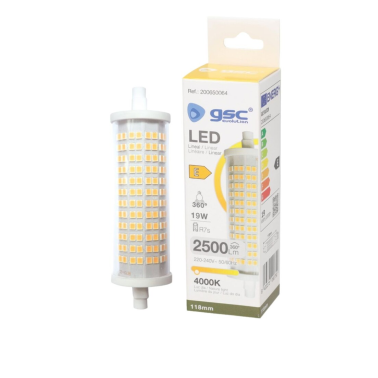 200650064 LAMPARA LED LINEAL R7s 19W 4000K 118mm GSC