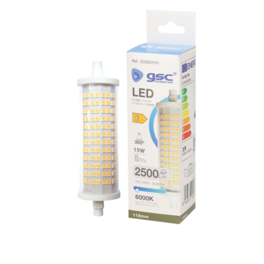 200650065 LAMPARA LED LINEAL R7s 19W 6000K 118mm GSC
