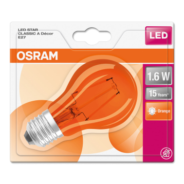 433960 LAMPARA STANDARD LED NARANJA E27 2,5W STAR DECOR OSRAM