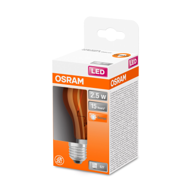 433960 LAMPARA STANDARD LED NARANJA E27 2,5W STAR DECOR OSRAM