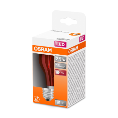 433946 LAMPARA STANDARD LED ROJA E27 2,5W STAR DECOR OSRAM