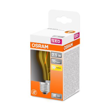 433922 LAMPARA STANDARD LED AMARILLA E27 2,5W STAR DECOR OSRAM