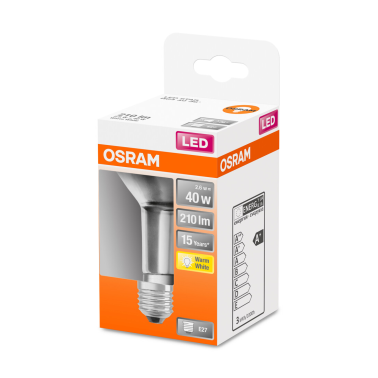 125964  LAMPARA R63 LED 2,6W E27 2700K 36° STAR OSRAM