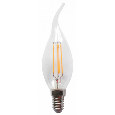 09351 LAMPARA VELA PUNTA FIL LED E14 3,2W 3000K F37 LEDESMA
