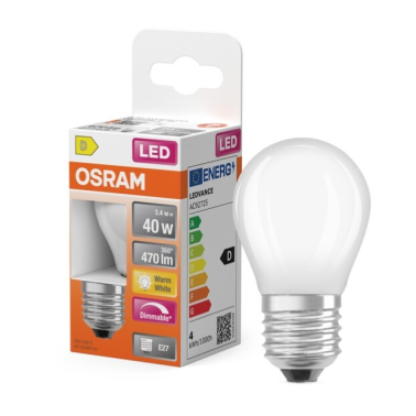 443978 LAMPARA ESFERICA FIL LED MATE REGULABLE E27 3,4W 2700K RETROFIT OSRAM