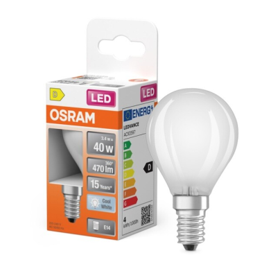 468278 LAMPARA ESFERICA FIL LED MATE E14 3,4W 4000K RETROFIT OSRAM