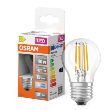468070 LAMPARA ESFERICA FIL LED E27 3,4W 4000K RETROFIT OSRAM