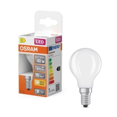 468711 LAMPARA ESFERICA FIL LED MATE E14 3,4W 2700K RETROFIT OSRAM