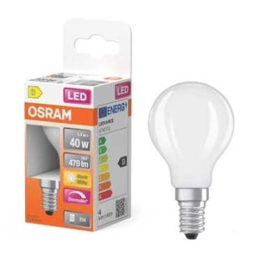 444906 LAMPARA ESFERICA FIL LED MATE REGULABLE E14 3,4W 2700K RETROFIT OSRAM
