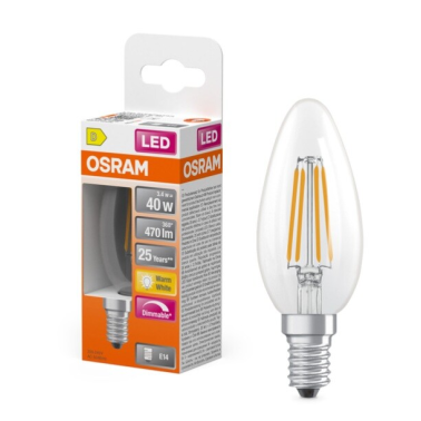 445712 LAMPARA VELA FIL LED REGULABLE E14 3,4W 2700K RETROFIT OSRAM