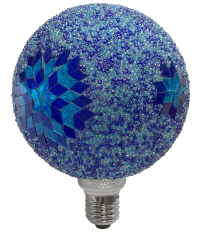 2601280-AZ LAMPARA GLOBO LED ABALORIOS AZUL 3W E27