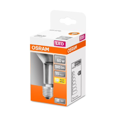 125988 LAMPARA R63 LED 4,3W E27 2700K 36° STAR OSRAM