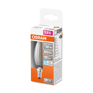 446786 LAMPARA VELA FIL LED MATE E14 4W 6500K RETROFIT OSRAM