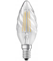 434202 LAMPARA VELA RIZADA FIL LED E14 4W 2700K RETROFIT OSRAM