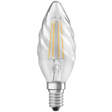 434202 LAMPARA VELA RIZADA FIL LED E14 4W 2700K RETROFIT OSRAM