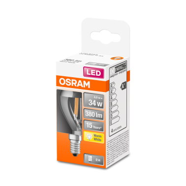 447134 LAMPARA ESFERICA PLATA FIL LED E14 4W 2700K RETROFIT MIRROR OSRAM