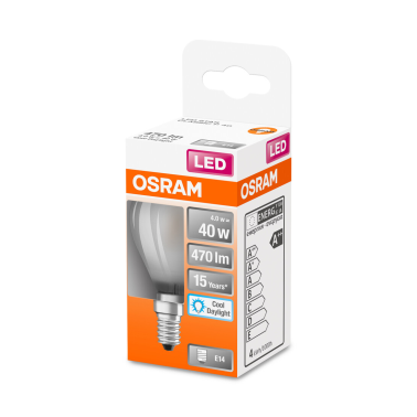 435186 LAMPARA ESFERICA FIL LED MATE E14 4W 6500K RETROFIT OSRAM