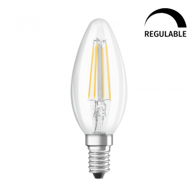 437043 LAMPARA VELA FIL LED REGULABLE E14 5W 2700K RETROFIT OSRAM