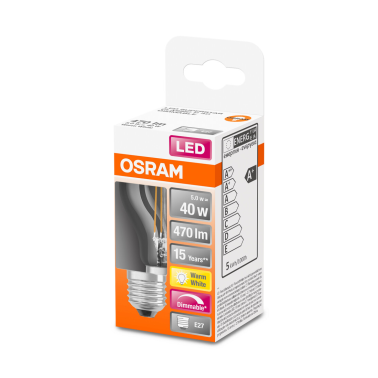 436800 LAMPARA ESFERICA FIL LED REGULABLE E27 5W 2700K RETROFIT OSRAM