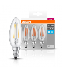 819719 3u LAMPARA VELA FIL LED E14 4W 4000K BASE OSRAM