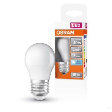 021961 LAMPARA ESFERICA LED E27 4,9W 6500K STAR OSRAM