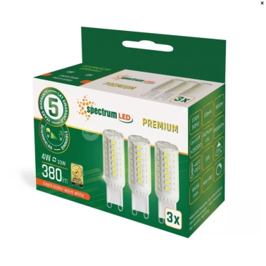 WOJ+14484 3x LAMPARA LED REGULABLE G9 4,9W 3000K SPECTRUM