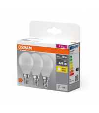 090507 3u LAMPARA ESFERICA LED 4,9W E14 2700K BASE OSRAM