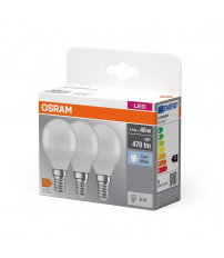 429727 3u LAMPARA ESFERICA LED 4,9W E14 4000K BASE OSRAM