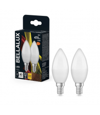 157040 2u LAMPARA VELA LED E14 4,9W 2700K BELLALUX