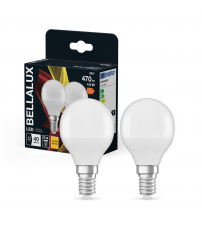 157064 2u LAMPARA ESFERICA LED E14 4,9W 2700K BELLALUX