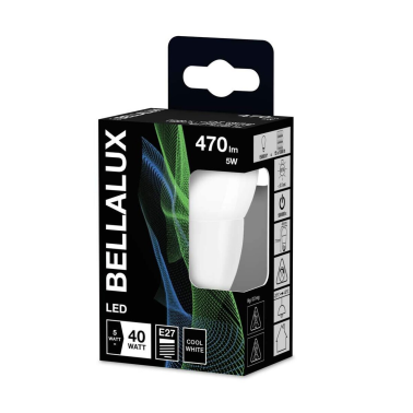 317897 LAMPARA ESFERICA LED E27 4,9W 6500K BELLALUX