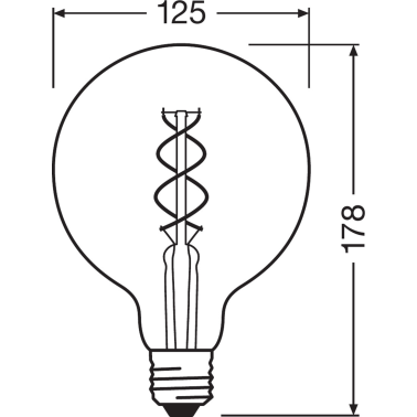 269989 LAMPARA GLOBO FIL LED E27 5W 1800K 125mm VINTAGE SMOKE 1906 OSRAM