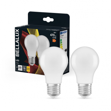 409002 2u LAMPARA STANDARD LED E27 4,9W 2700K BELLALUX