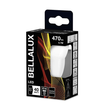 128323 LAMPARA ESFERICA LED 4,9W E14 2700K BELLALUX