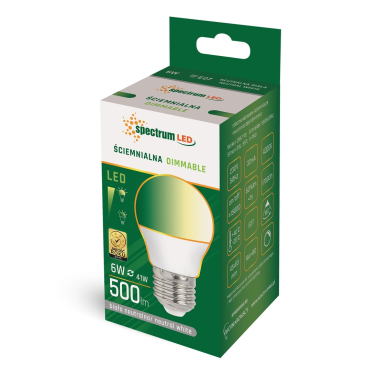WOJ14379 LAMPARA ESFERICA LED REGULABLE E27 6W 4000K SPECTRUM
