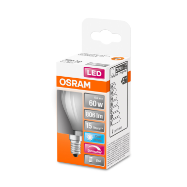 434684 LAMPARA ESFERICA FIL LED MATE REGULABLE E14 6,5W 4000K RETROFIT OSRAM