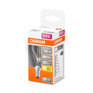 447936 LAMPARA ESFERICA FIL LED E14 6,5W 2700K RETROFIT OSRAM