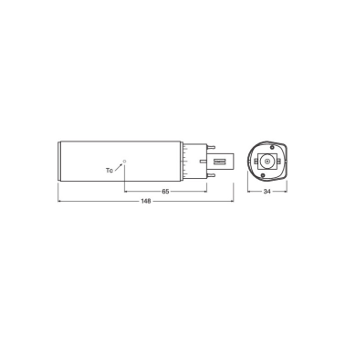 558328 LAMPARA PL DULUX D LED 2 PIN 7W G24D3 3000K