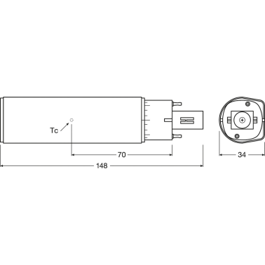 558328 LAMPARA PL DULUX D LED 2 PIN 7W G24D3 3000K