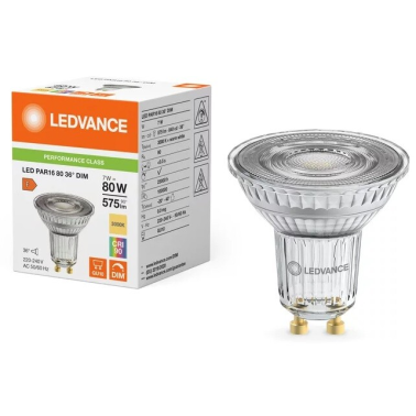 234880 LAMPARA PAR16 LED REGULABLE GU10 7W 3000K 36º PERFORMANCE LEDVANCE