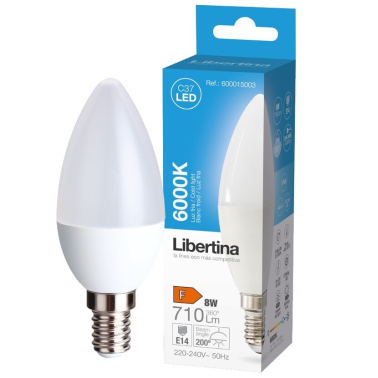 600015003 LAMPARA VELA LED E14 8W 6000K LIBERTINA