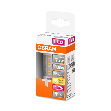 432512 LAMPARA LINEAL LED REGULABLE R7S 8,5W 2700K 78mm LINE OSRAM