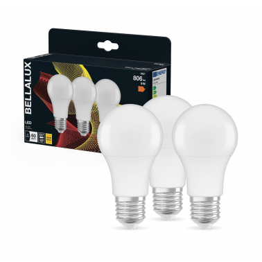 595422 3u LAMPARA STANDARD LED E27 8,5W 2700K BELLALUX