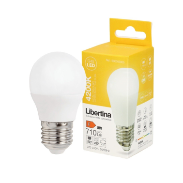 600005005 LAMPARA ESFERICA LED E27 8W 4200K LIBERTINA