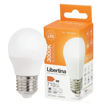 600005004 LAMPARA ESFERICA LED E27 8W 3000K LIBERTINA