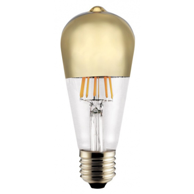 364-06-004 LAMPARA PERA FIL LED REFL ORO 8W E27