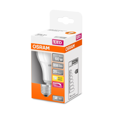 433861 LAMPARA STANDARD LED REGULABLE E27 9W 2700K SUPERSTAR OSRAM