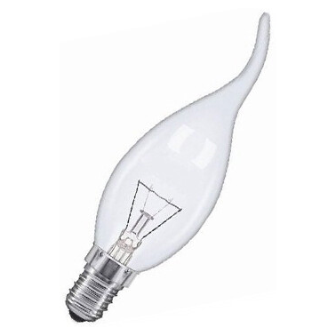 LAMPARA VELA CLARA PUNTA 40W E14 35x120mm.