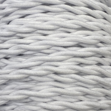 50m ROLLO CABLE TRENZADO ALGODON BLANCO